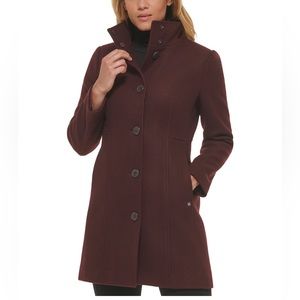 Calvin Klein Walker Coat in Bordeaux
